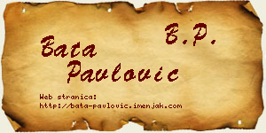 Bata Pavlović vizit kartica